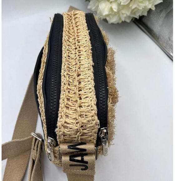JASON WU Sylvia Small Straw Camera Crossbody Canvas Logo Adjustable Strap 
Bag - Picture 9 of 9
